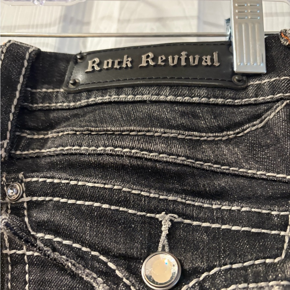 Rock Revival Women's Black Wash Sasha Straight Leg Jeans Size 26 - Picture 4 of 14